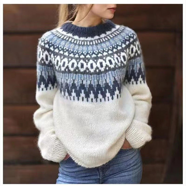 Damski Sweter z Okrągłym Dekoltem | Klasyczny Model na Co Dzień