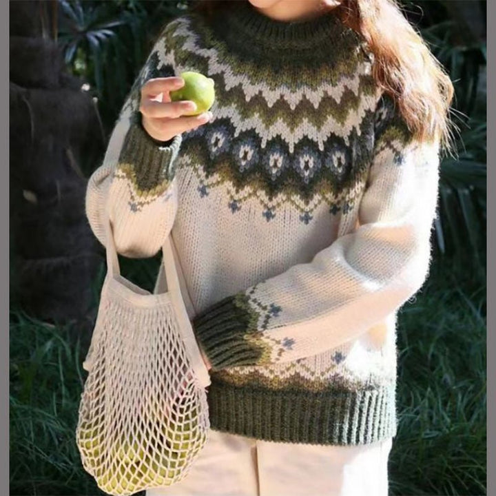 Damski Sweter z Okrągłym Dekoltem | Klasyczny Model na Co Dzień