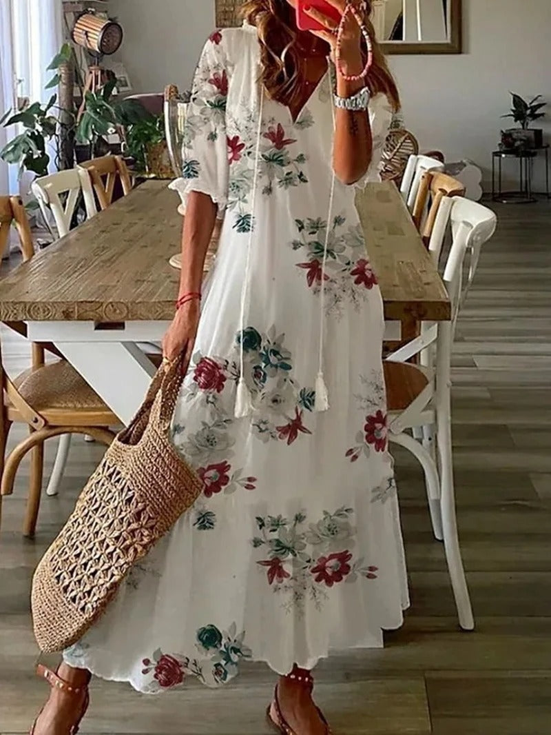 Kobiety Sukienka Maxi | Dekolt W Serek