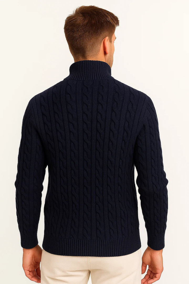 Męski sweter | Splot warkoczowy z zamkiem