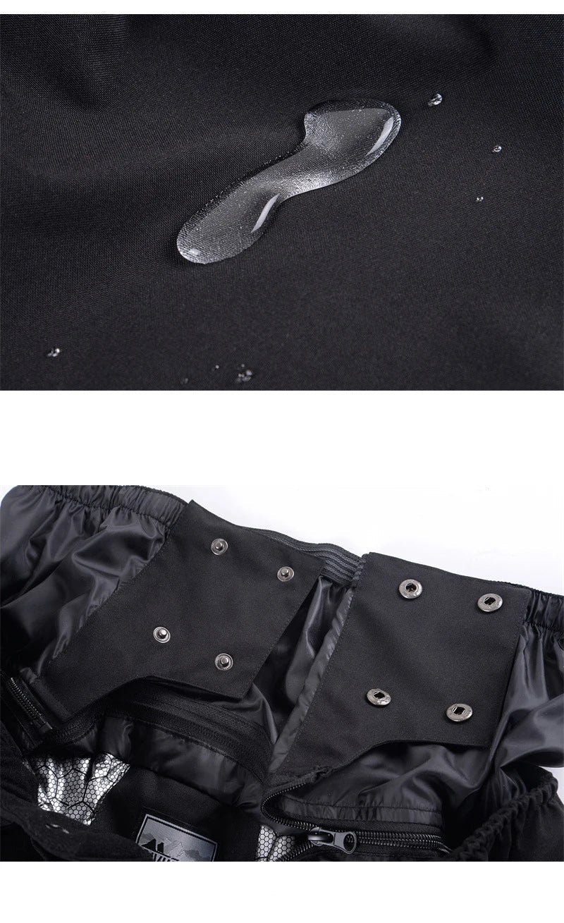 Spodnie snowboardowe unisex | Wiatro- i wodoodporne z zamkiem
