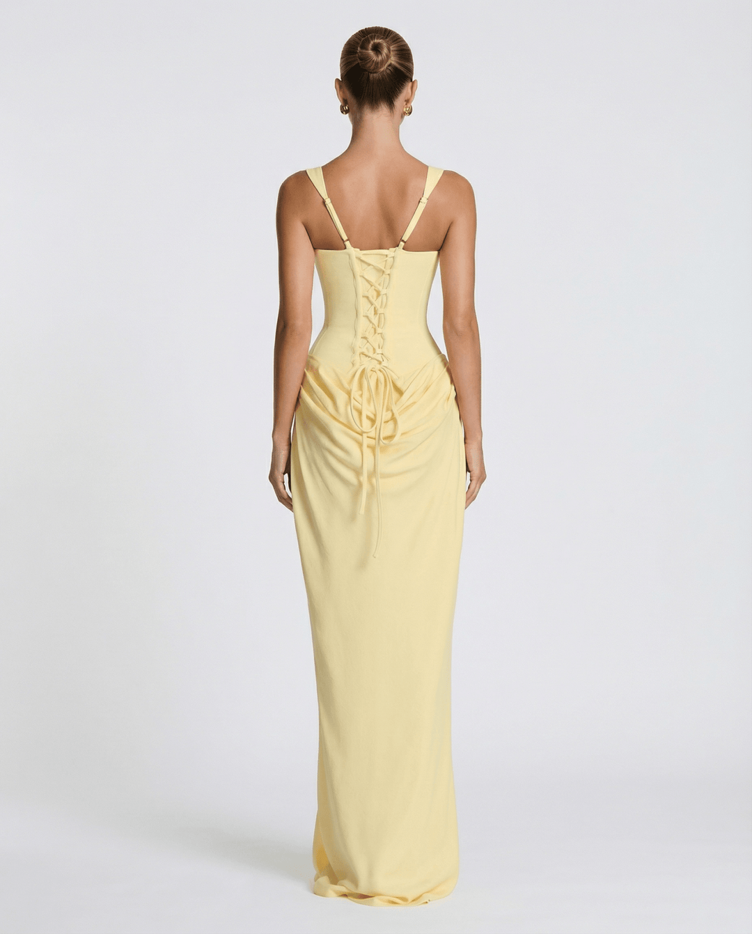 Sukienka maxi gorsetowa z drapowaniem